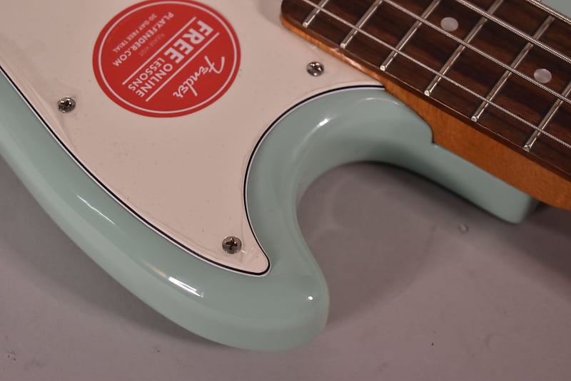 2021 Squier Classic Vibe Mustang Bass Surf Green Finish Electric Bass Guitar