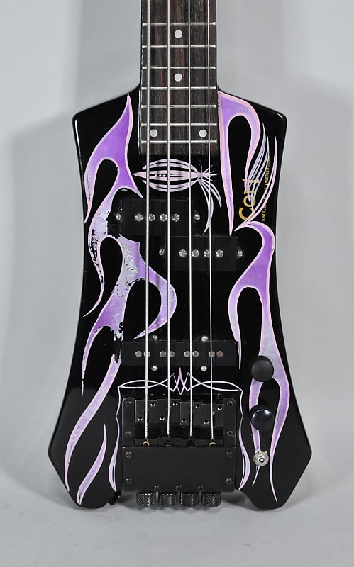 1980s Cort Space B2 Black Finish Electric Bass Guitar w/Bag